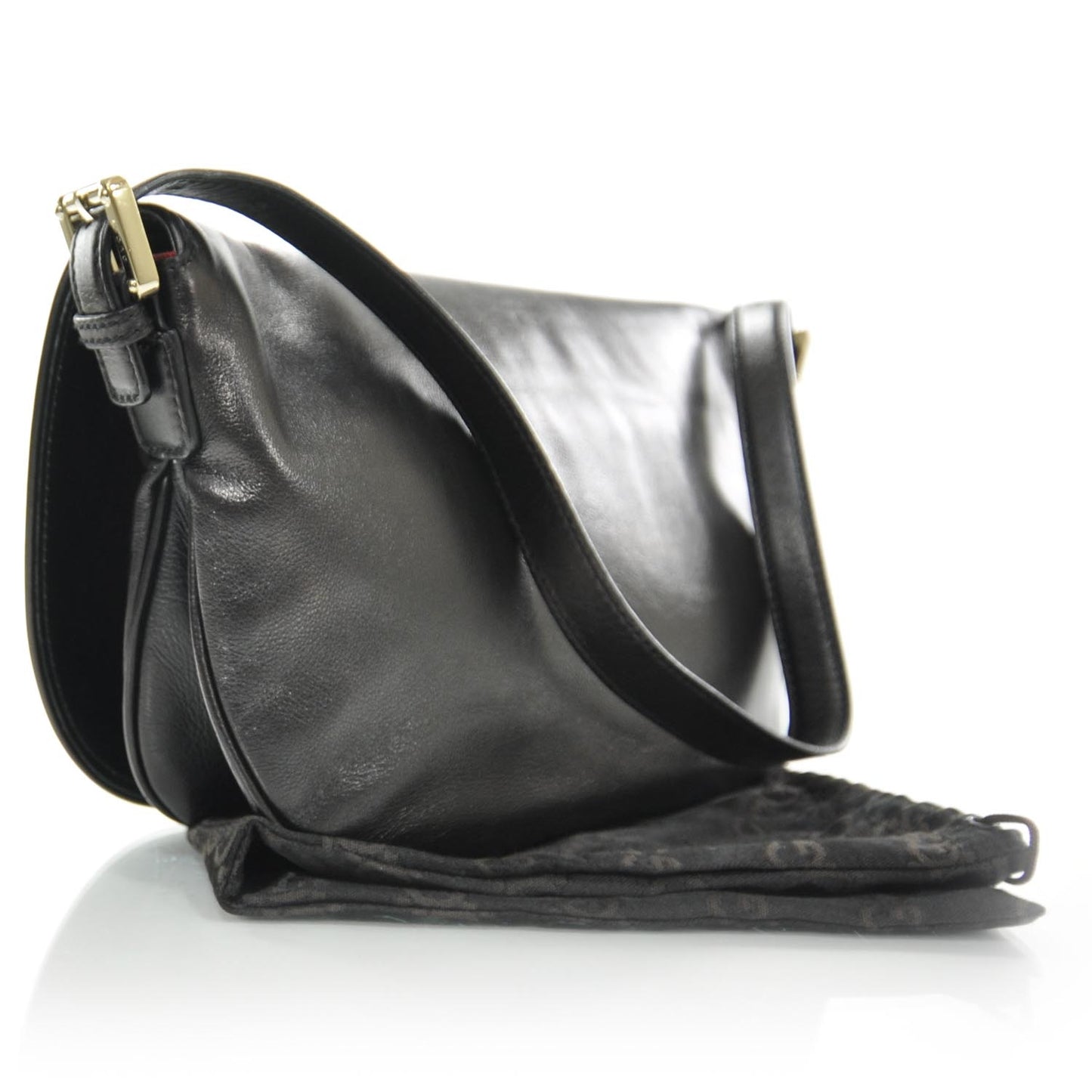 Leather Small Britt Shoulder Bag Black