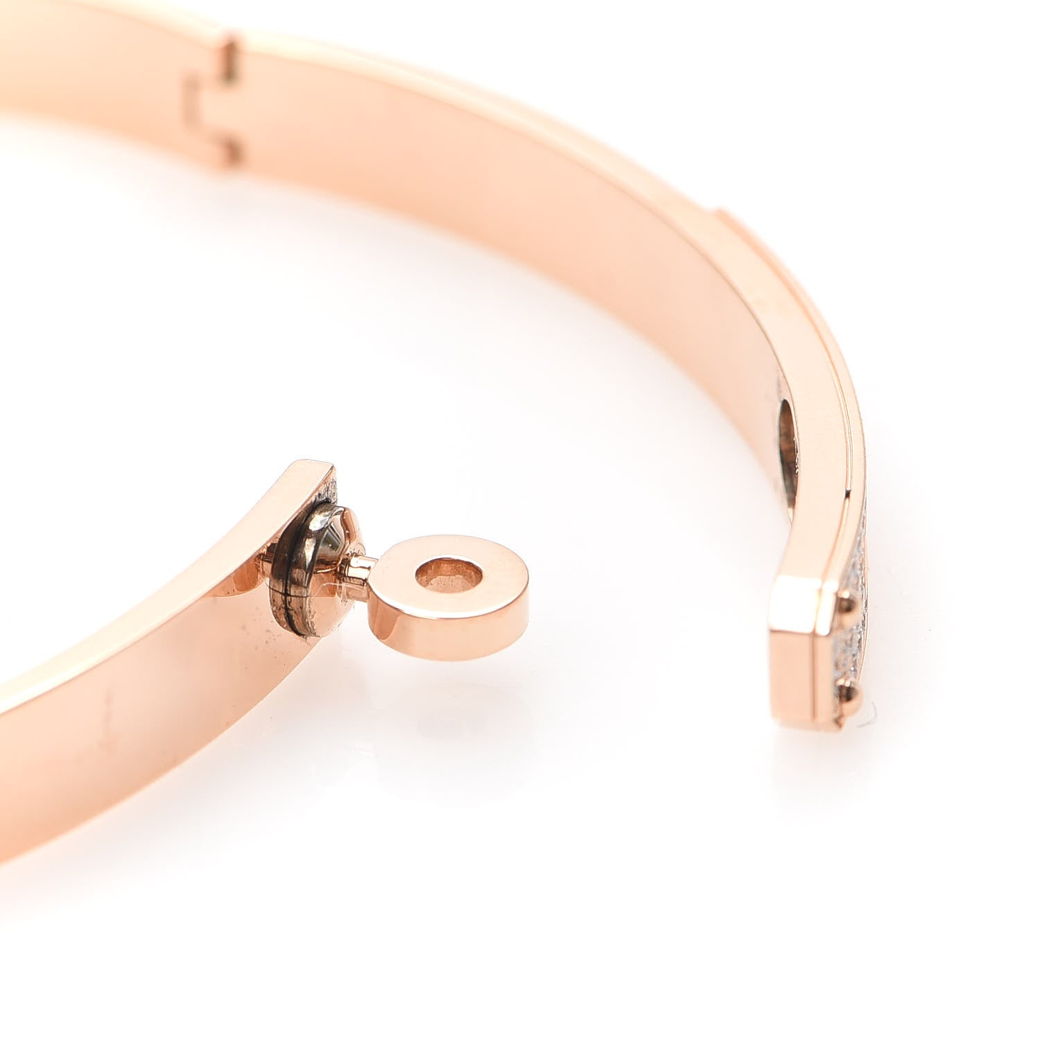 Hermes 18K Rose Gold Diamond PM Kelly Pave Bracelet SH 5 of 6