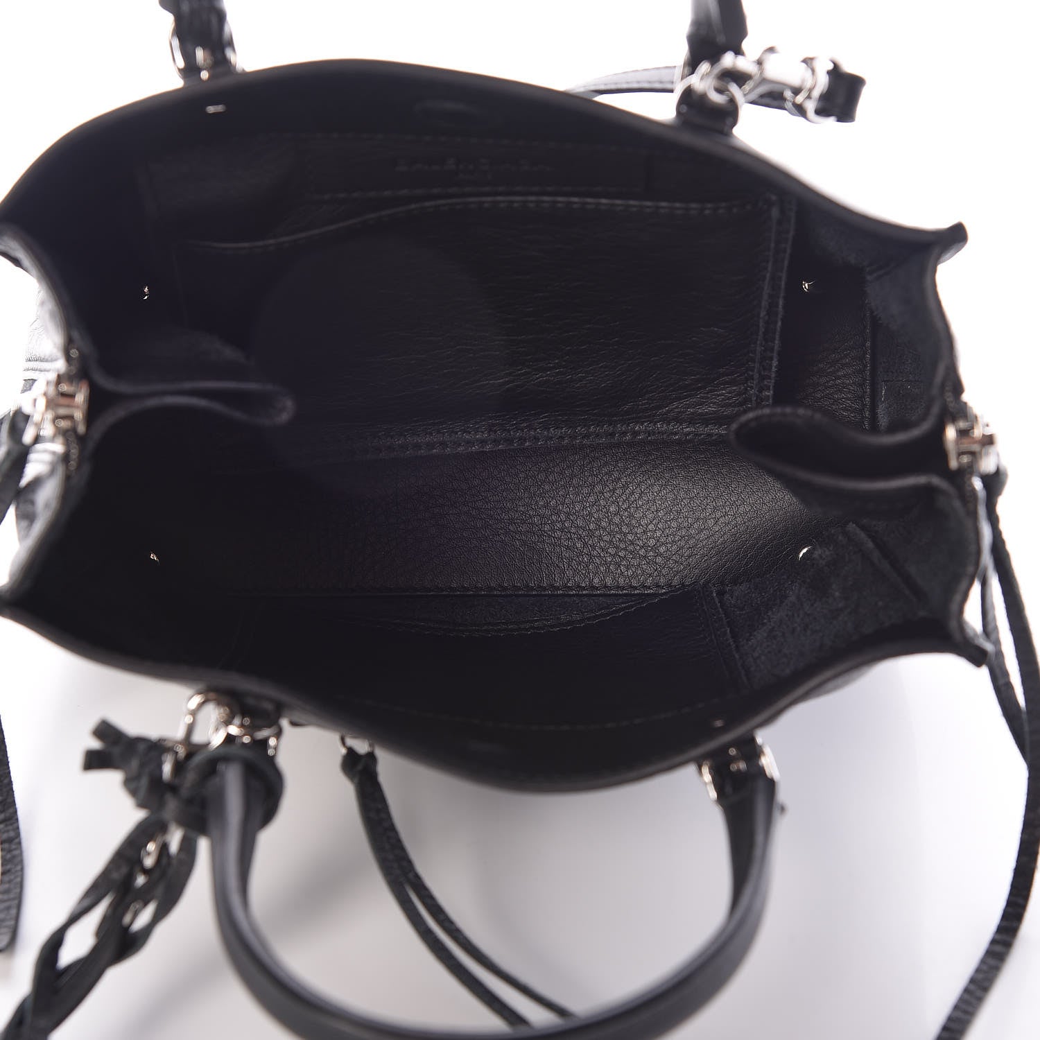 Balenciaga Grained Calfskin Papier Mini A4 Zip Around Tote Black 7 of 11