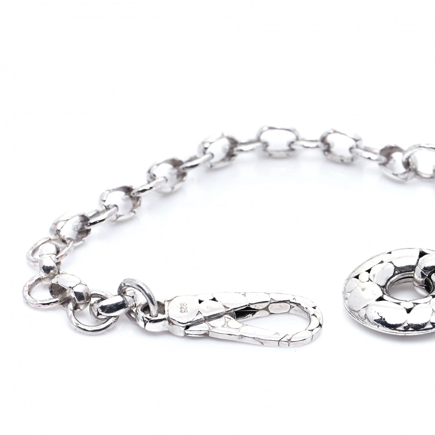 Sterling Silver Kali Pebbled Charm Bracelet