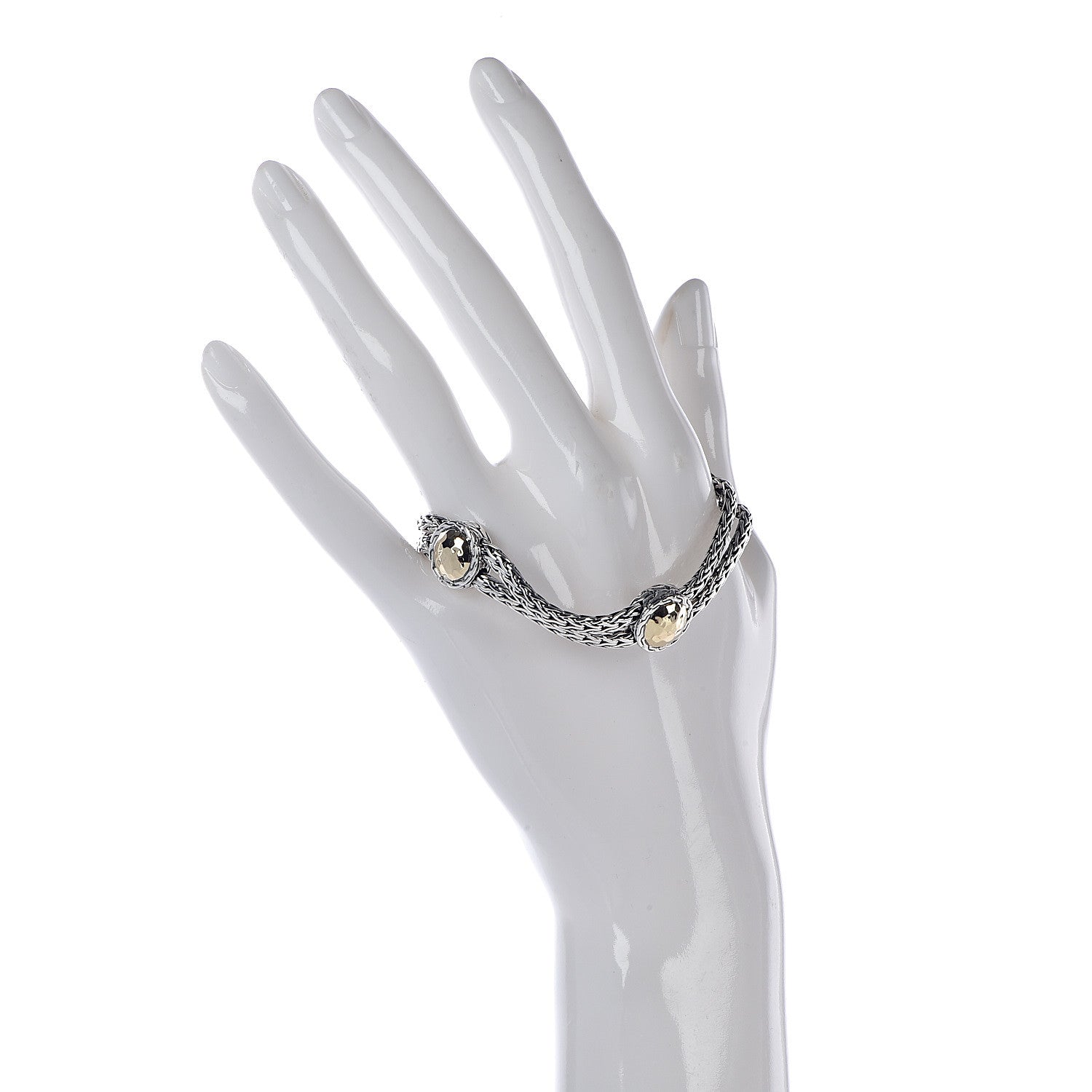 John Hardy JOHN HARDY Sterling Silver 18K Yellow Gold Palu Station Bracelet 2 of 4