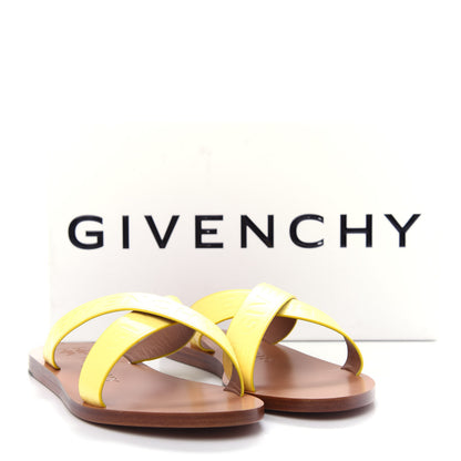 Givenchy Calfskin Logo Strap Sandals 40 Lemon 10 of 11