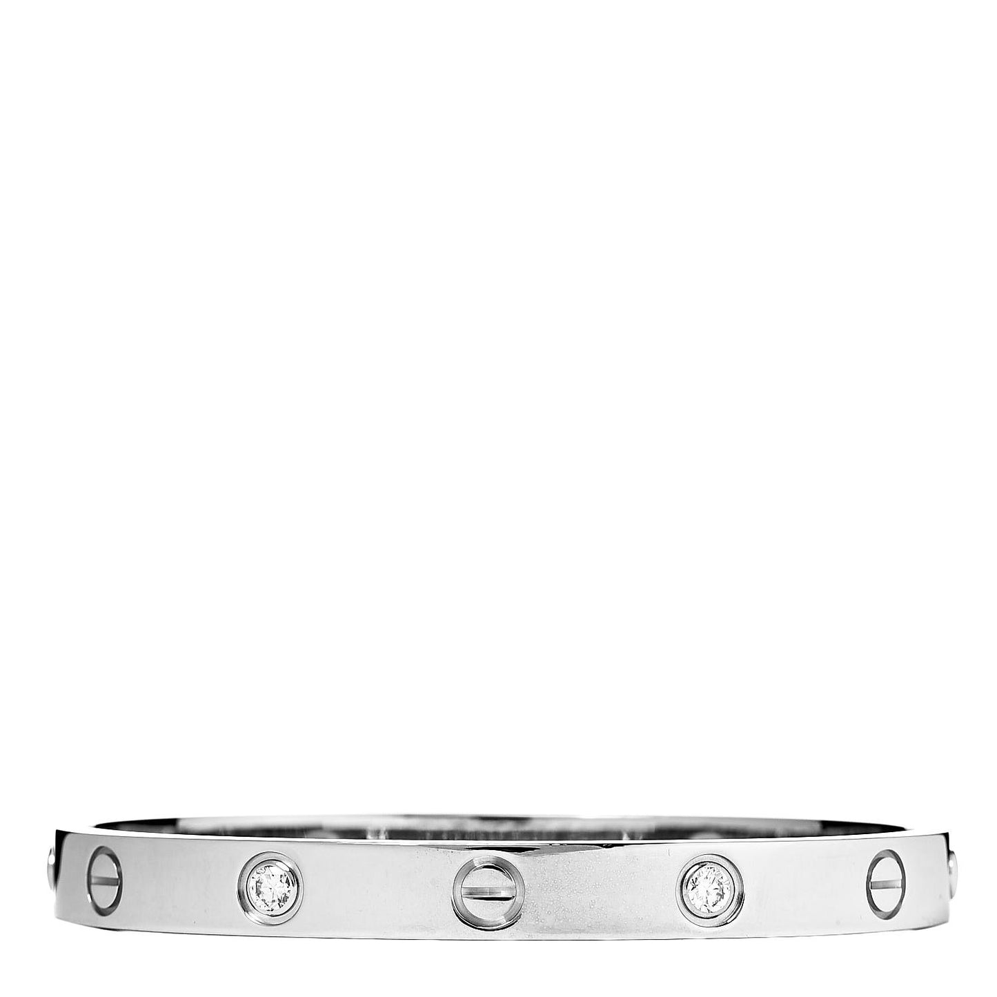 18K White Gold 4 Diamond LOVE Bracelet 16
