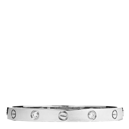Cartier 18K White Gold 4 Diamond LOVE Bracelet 16 3 of 7