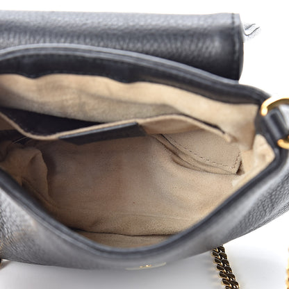 Gucci Pebbled Calfskin Small 1973 Chain Shoulder Bag Black 5 of 15