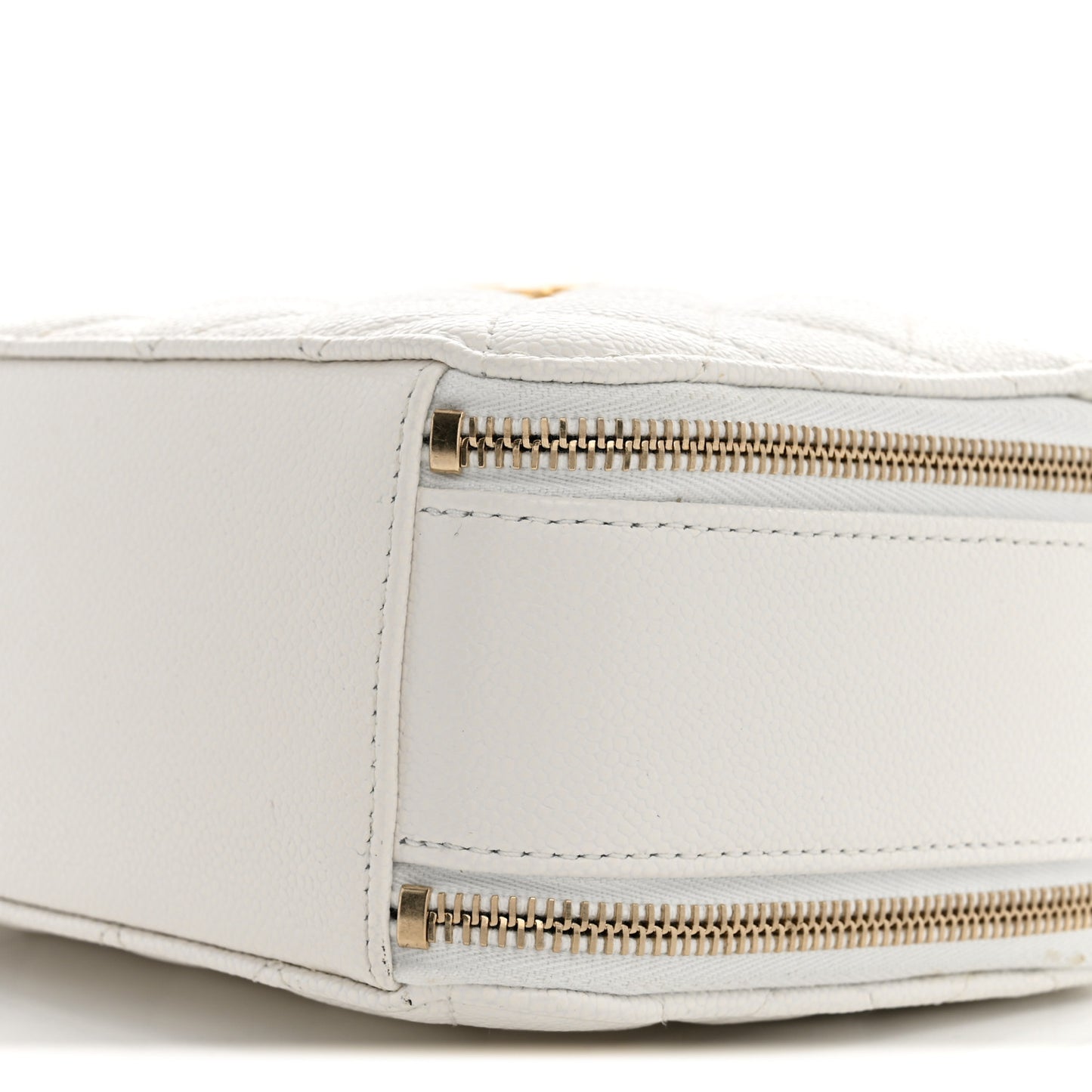 Caviar Quilted Pick Me Up Small Vanity Case  White