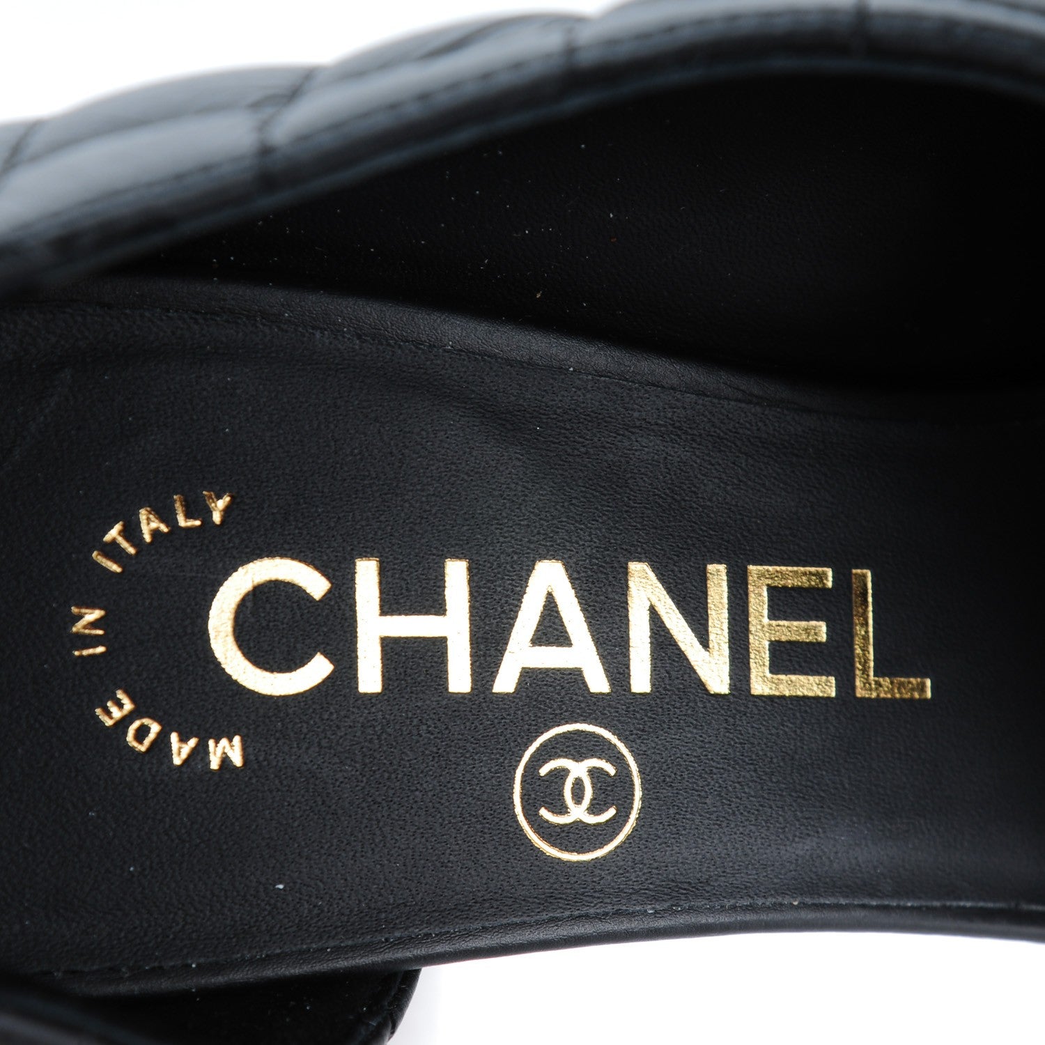 Chanel Calfskin Quilted Peep Toe Pumps 36.5 Black 7 of 8