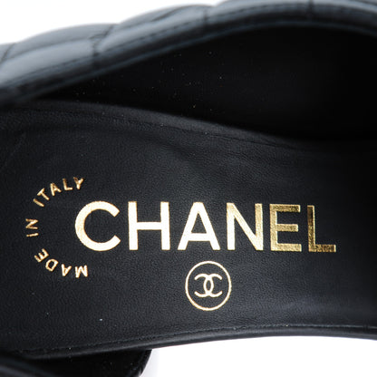 Chanel Calfskin Quilted Peep Toe Pumps 36.5 Black 7 of 8