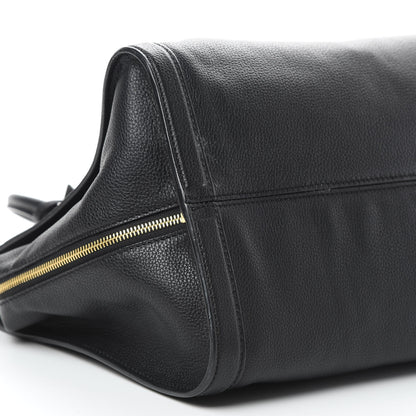 Alexander McQueen Pebbled Calfskin Large Skull Padlock Zip Around Tote Black 9 of 15