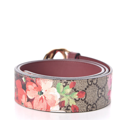 Gucci GG Supreme Monogram Blooms Moon Calfskin Interlocking G 37mm Belt 85 34 Beige Ebony Multicolor Dry Rose 3 of 6