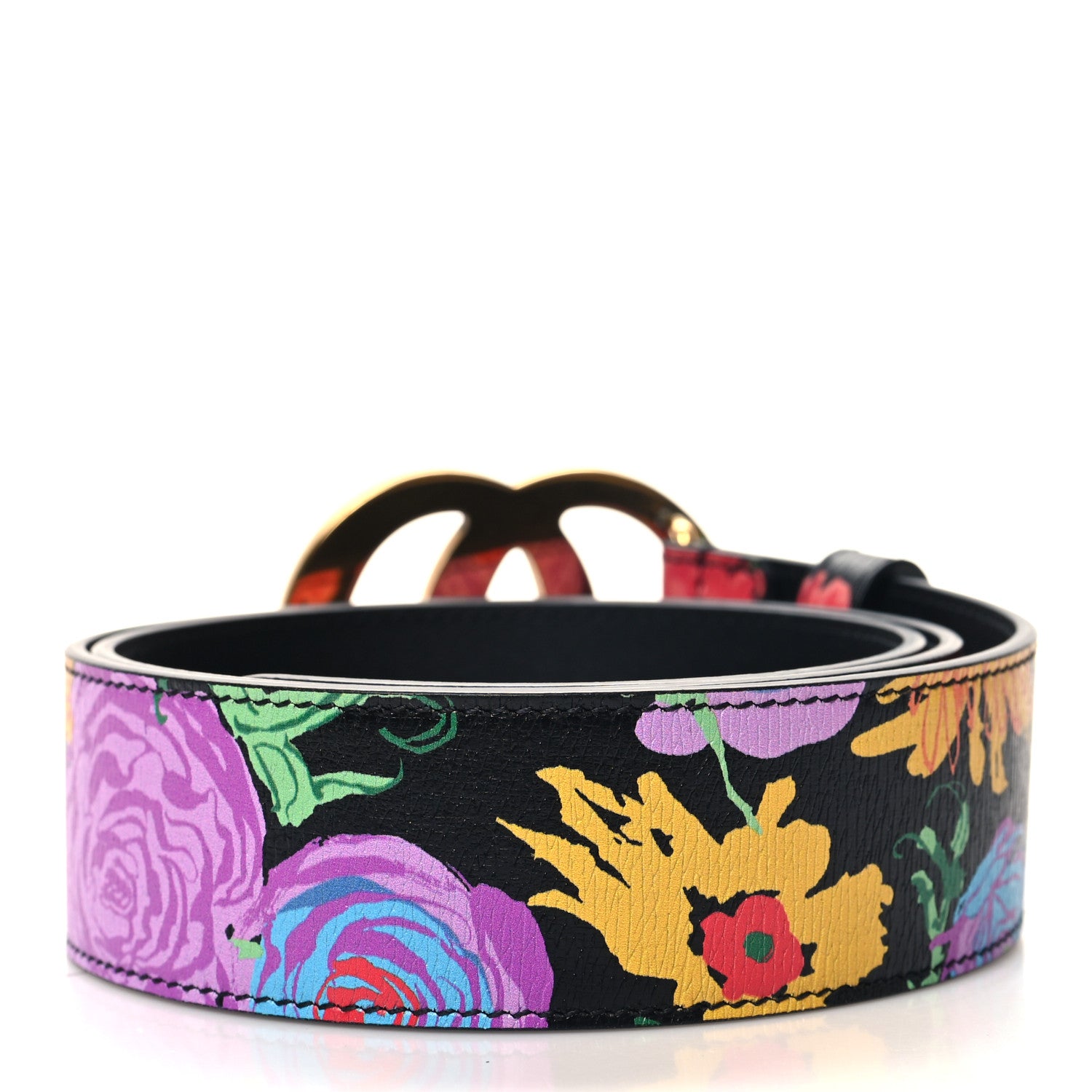 Gucci x Ken Scott Calfskin Double G 40mm Belt 80/32 Black Multicolor 2 of 5