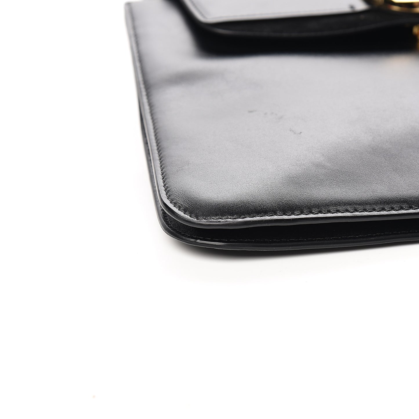 Calfskin Medium C Shoulder Bag Black