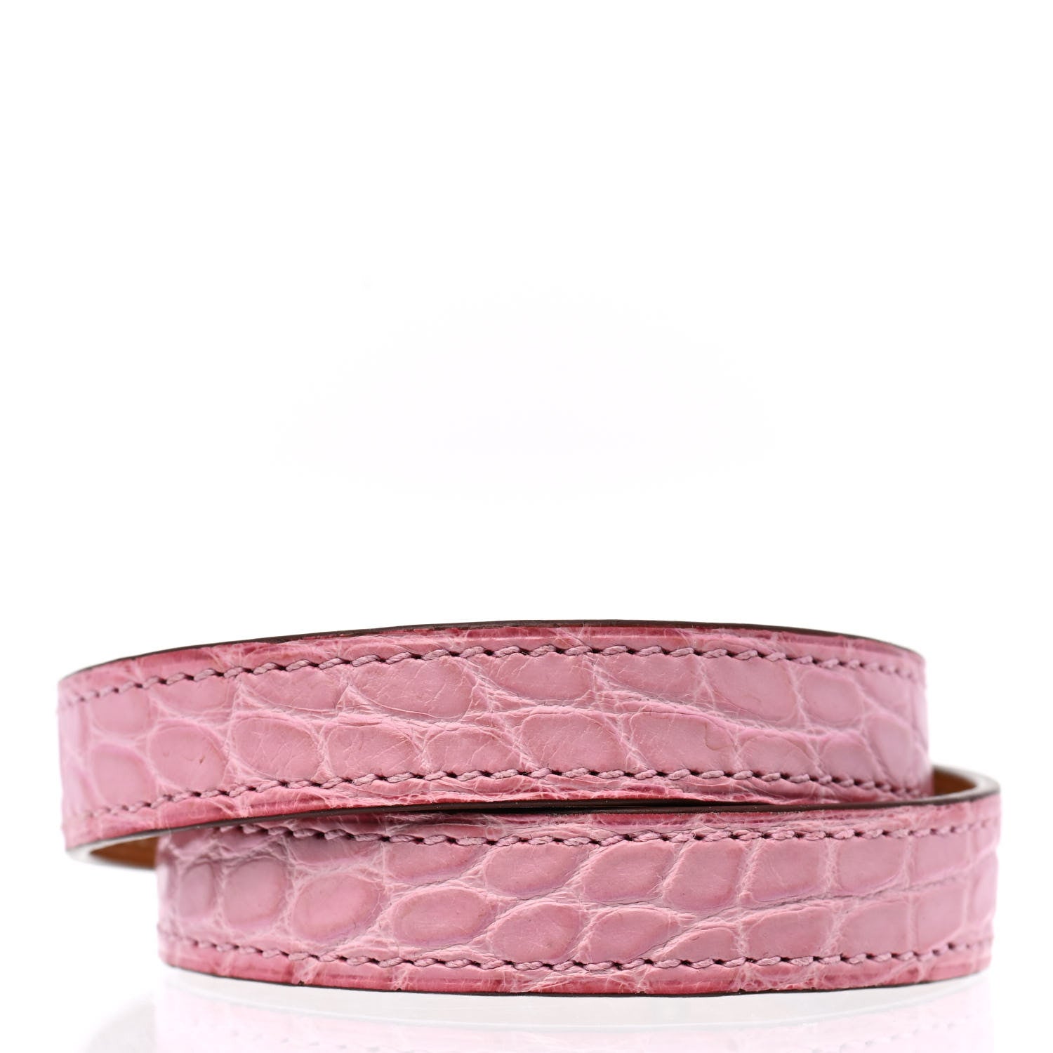 Hermes Matte Alligator Kelly Double Tour Bracelet T3 5P Pink 3 of 8