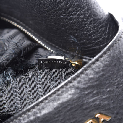 Prada Vitello Daino Side Pocket Hobo Black 6 of 16