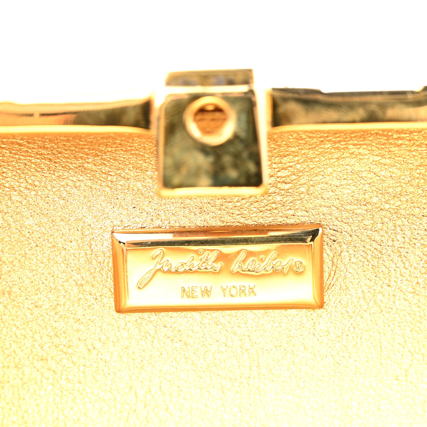 Judith Leiber Swarovski Crystal Minaudiere Clutch Gold Silver 7 of 14