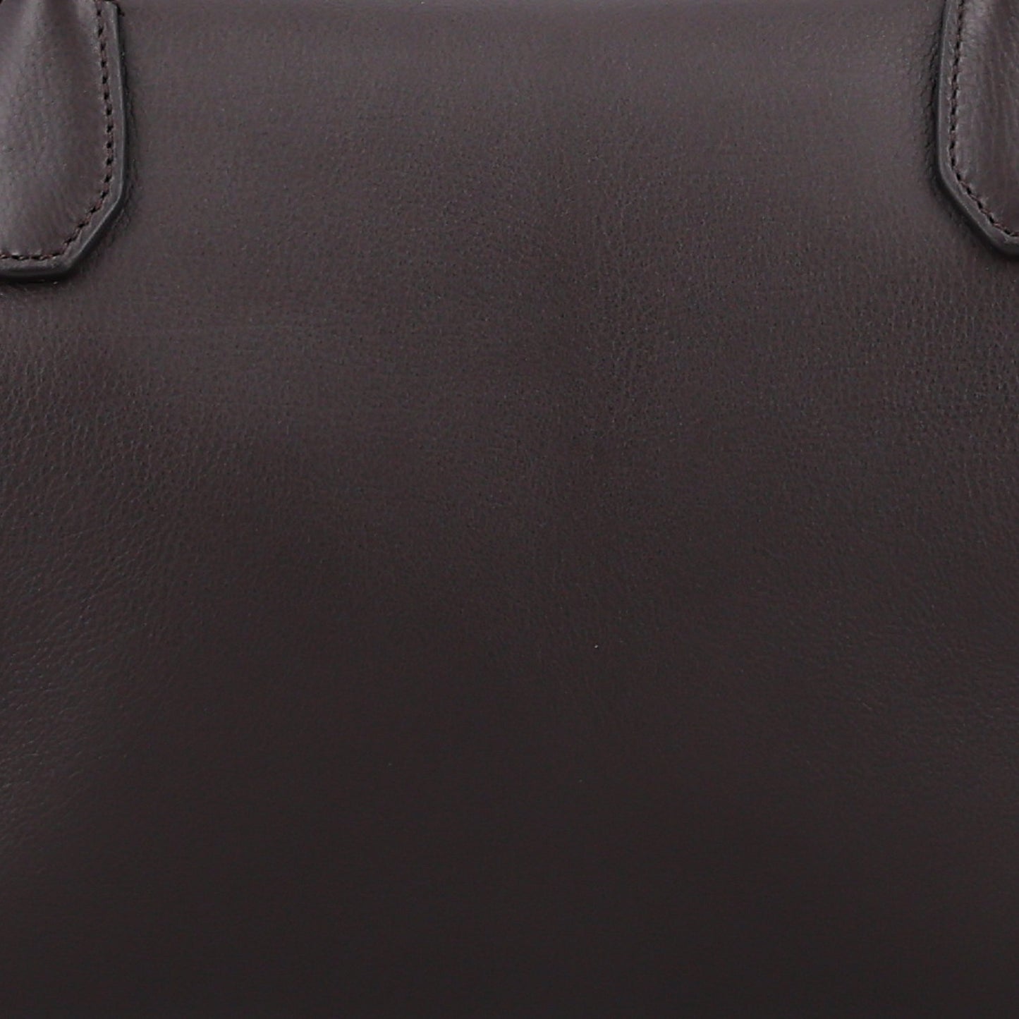 Grained Calfskin Faye Bowling Bag Dark Brown