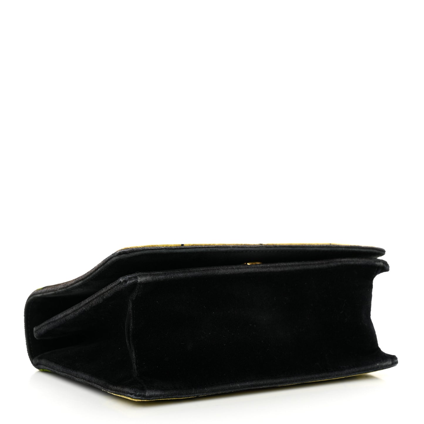 Velluto Ricamo Cahier Shoulder Bag Black