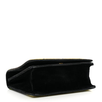 Prada Velluto Ricamo Cahier Shoulder Bag Black 4 of 10