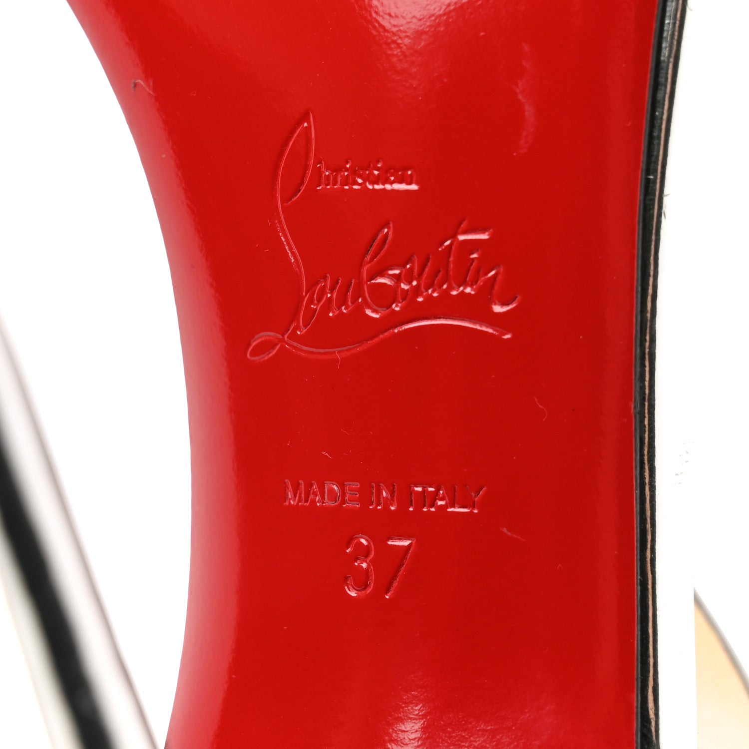 Christian Louboutin Metallic Kidskin Double L 100 Sandals 37 Silver 7 of 7