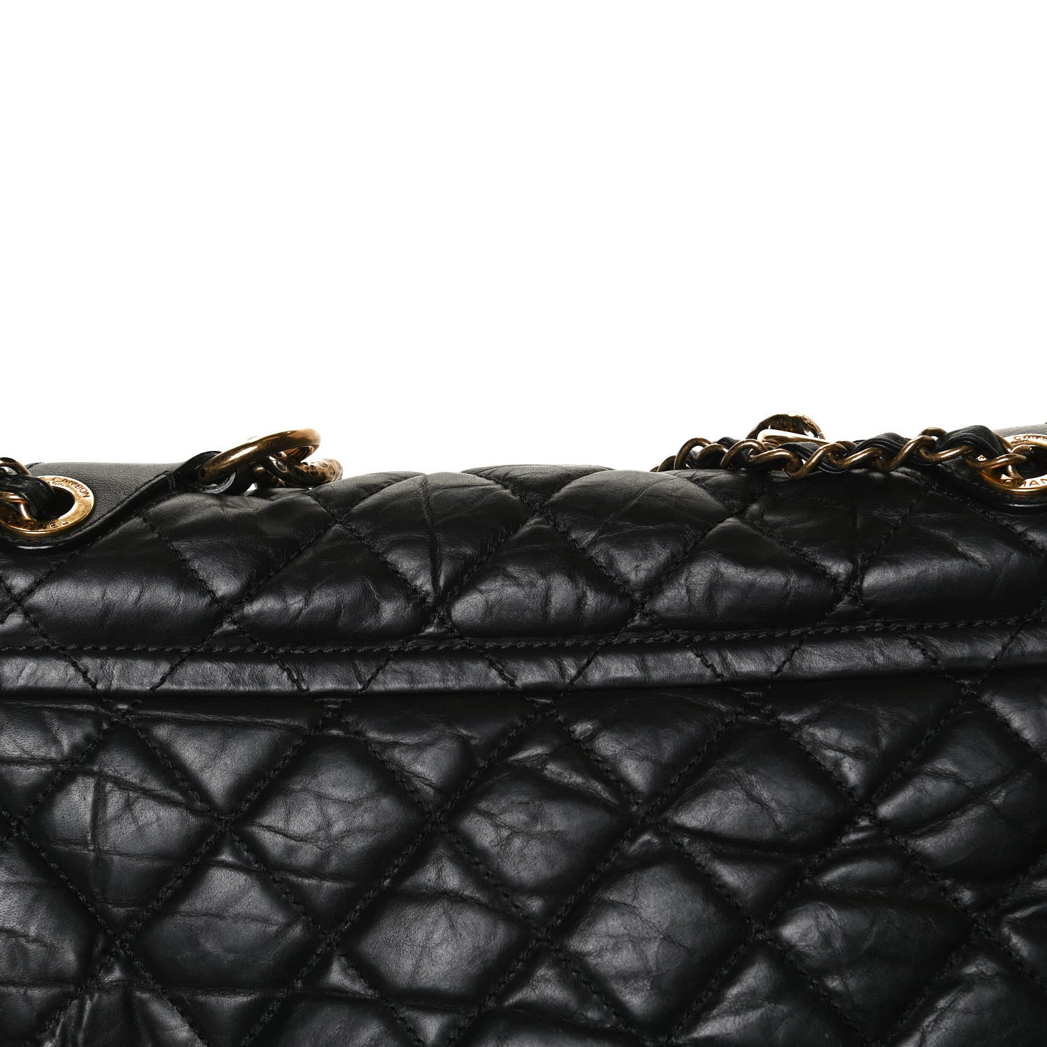 Chanel Aged Calfskin Quilted Medium Pondichery Flap Black 22 of 29