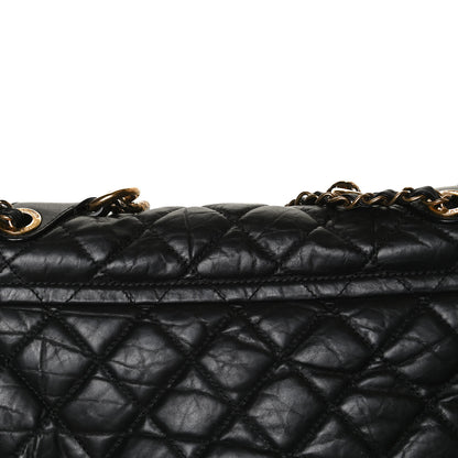 Chanel Aged Calfskin Quilted Medium Pondichery Flap Black 22 of 29