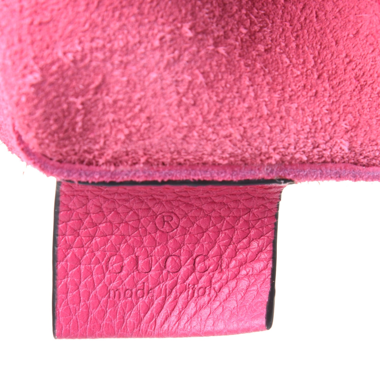 Gucci Pebbled Calfskin Medium Logo Portfolio Clutch Box Pink Green 4 of 4