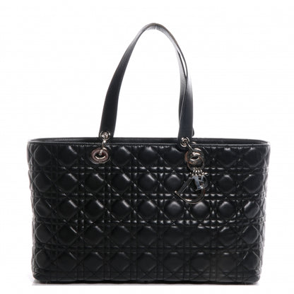 Christian Dior Lambskin Cannage Large Lady Dior Shopper Tote Black 1 of 8