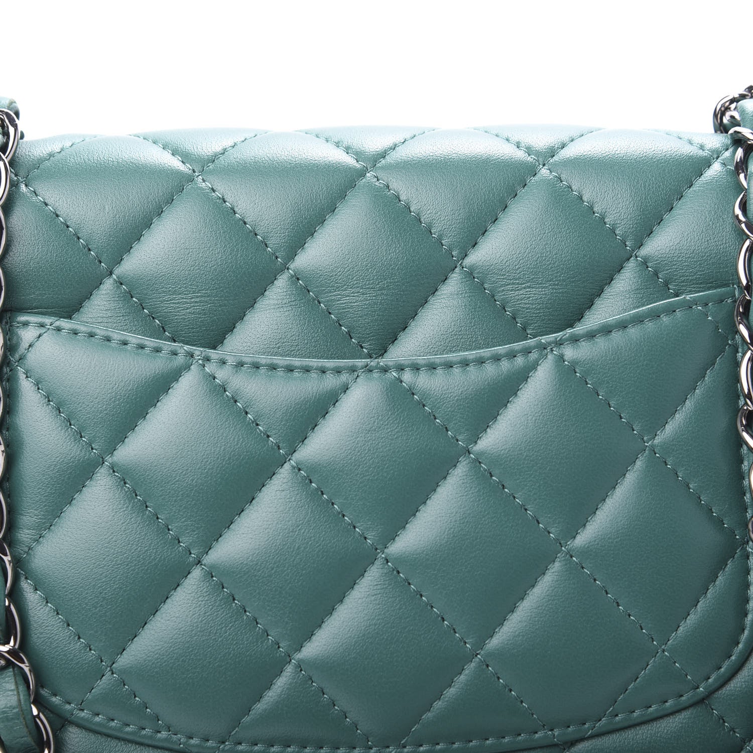 Chanel Lambskin Quilted Mini Rectangular Flap Green 12 of 12