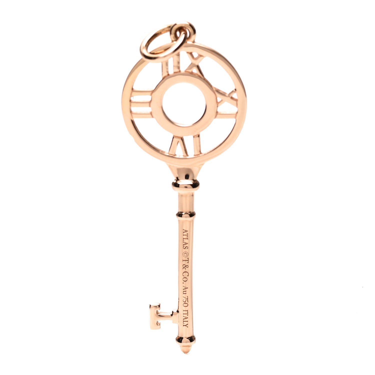 Tiffany 18K Rose Gold Diamond Atlas Key Pendant 3 of 3