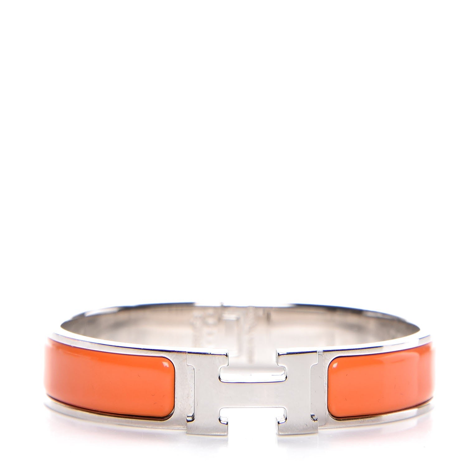 Hermes Enamel Narrow Clic Clac H Bracelet PM Orange 1 of 6