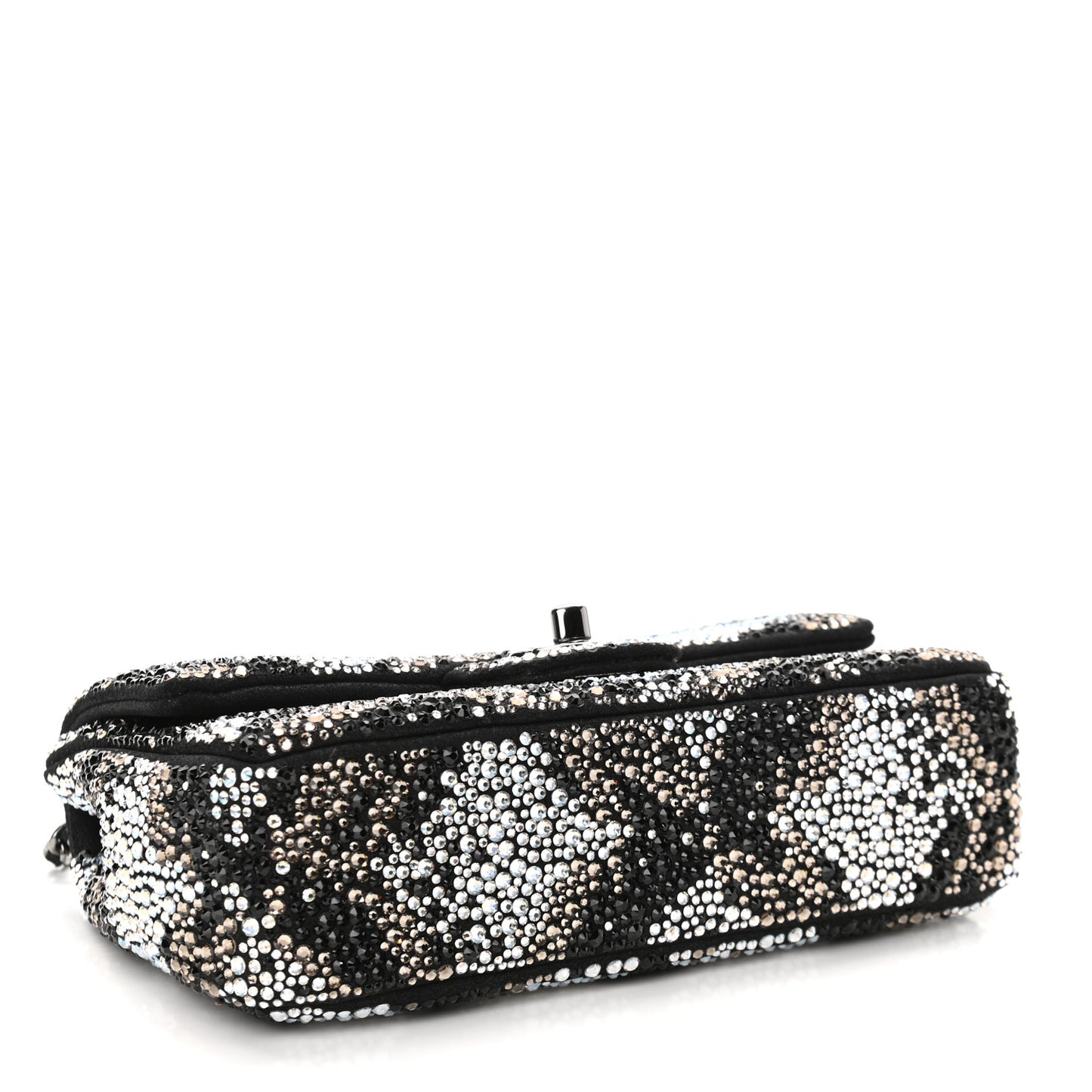 Suede Crystal Mini Rectangular Flap Grey Black Multicolor