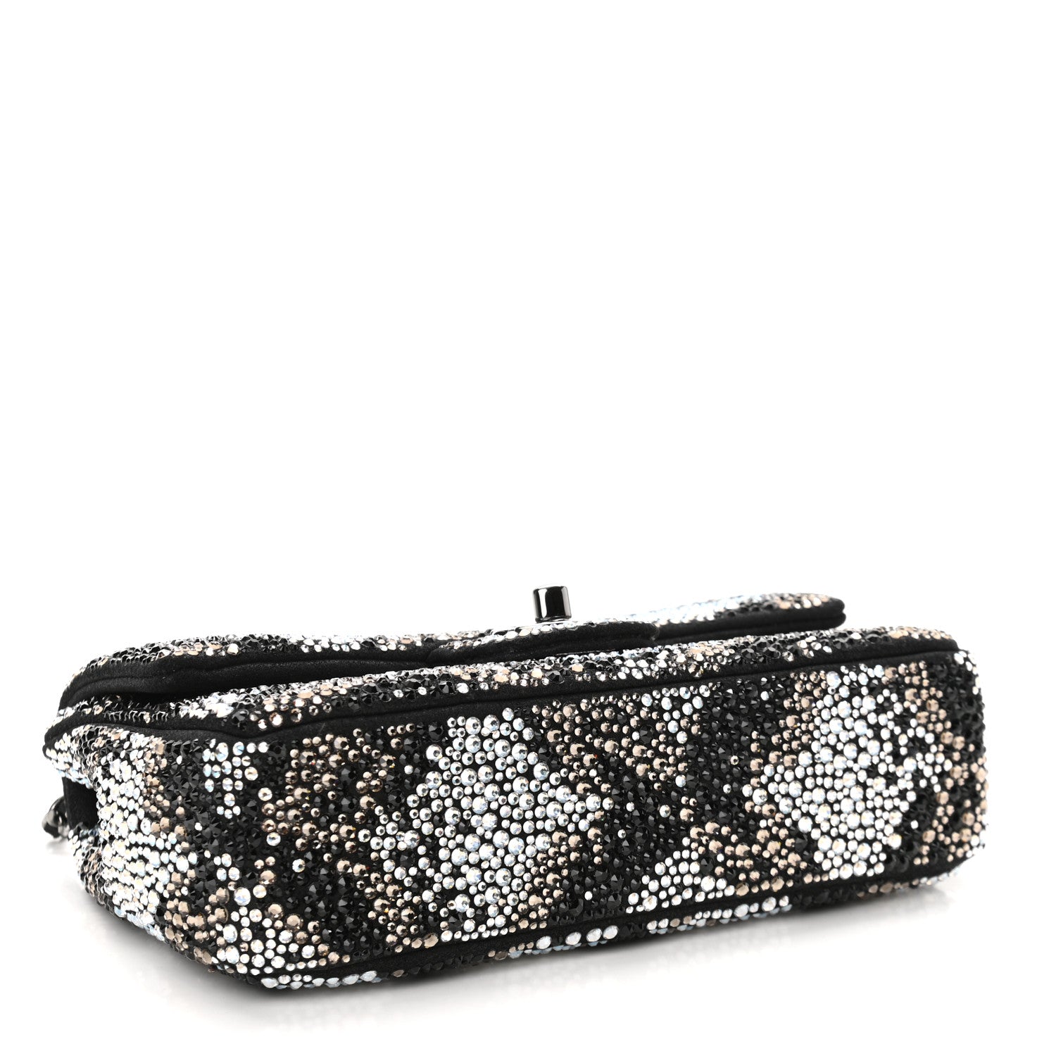 Chanel Suede Crystal Mini Rectangular Flap Grey Black Multicolor 4 of 11