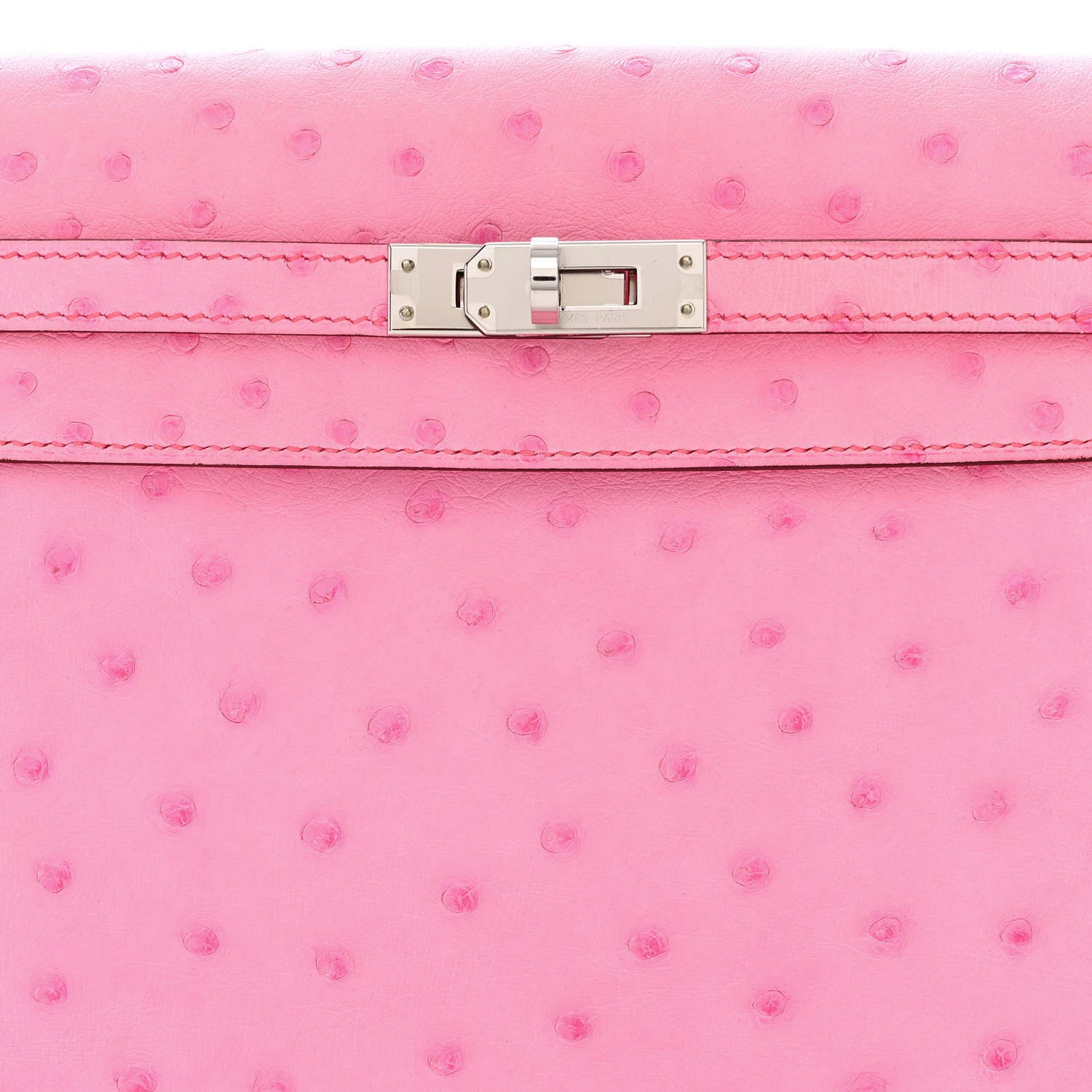 Hermes Ostrich Kelly Danse II Belt Bag Rose Bubblegum 8 of 11
