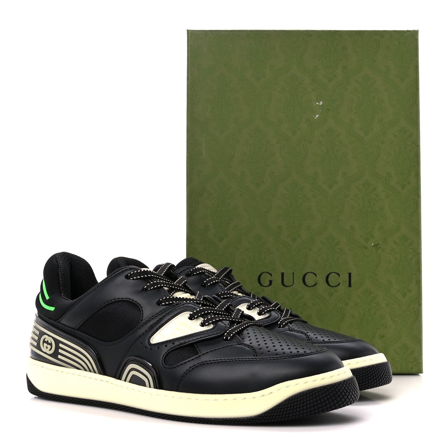 Gucci Demetra Glow in the Dark Mens Basket Low Top Sneakers 9.5 Black 10 of 10