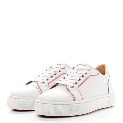 Christian Louboutin Calfskin Patent Vieirissima Flat Sneakers 38.5 White Multicolor 3 of 8