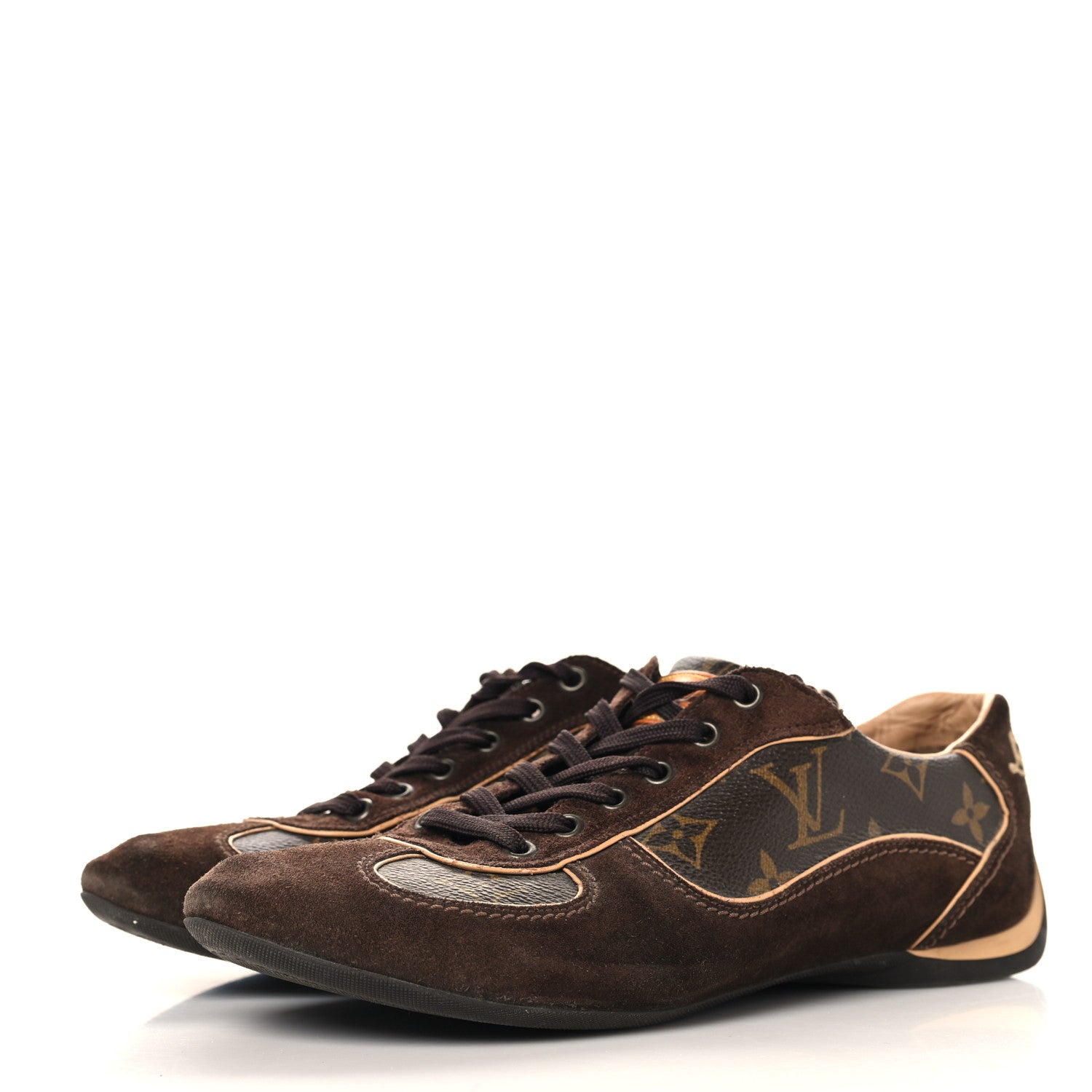 Louis Vuitton Suede Calfskin Monogram Womens Energie Sneakers 38 Brown 4 of 9