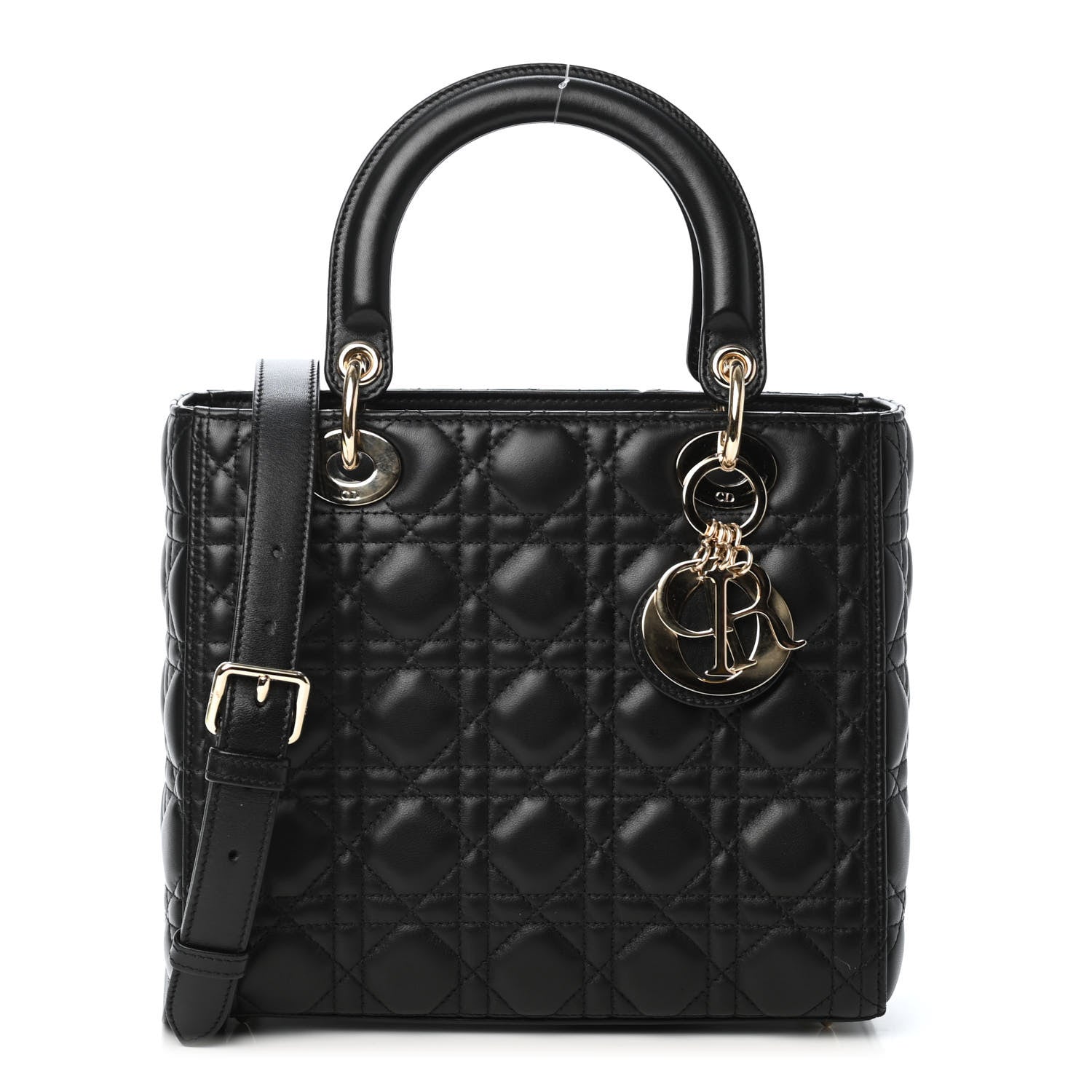 Christian Dior Lambskin Cannage Medium Lady Dior Black 1 of 4