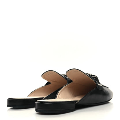 Prada Vitello Lux Chain Mules 37 Black 4 of 9