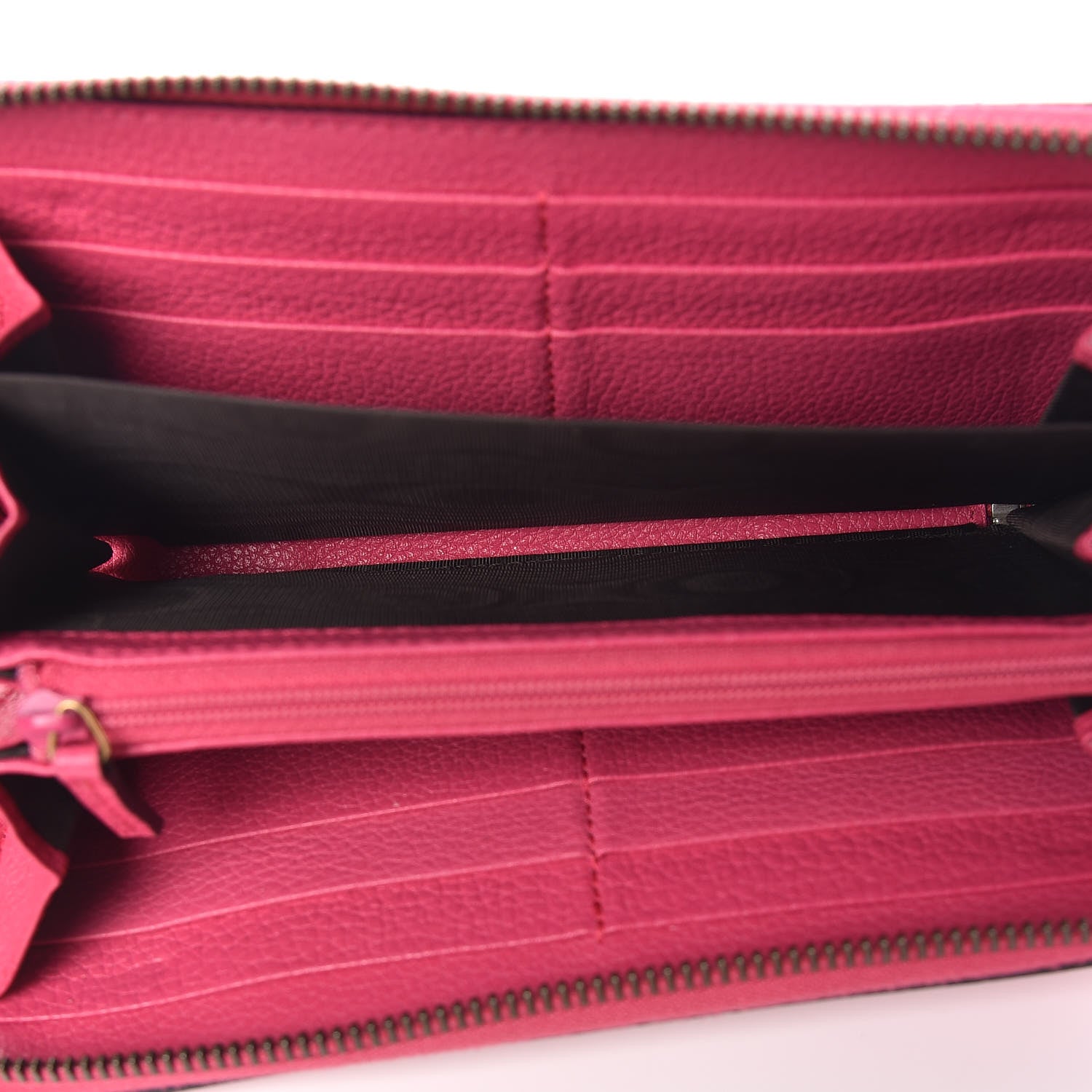 Gucci Grained Calfskin Logo Zip Around Wallet Box Pink Green 5 of 7