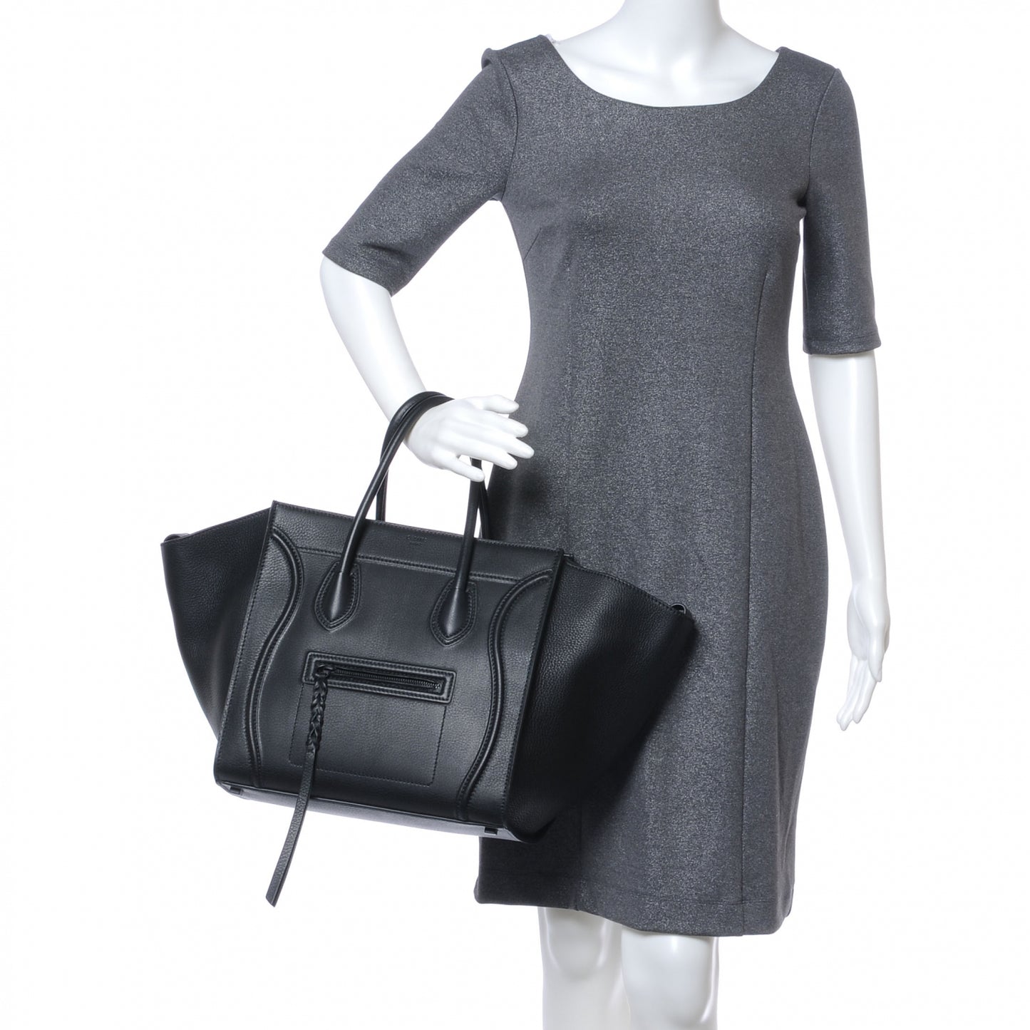 Smooth Calfskin Medium Phantom Luggage Black