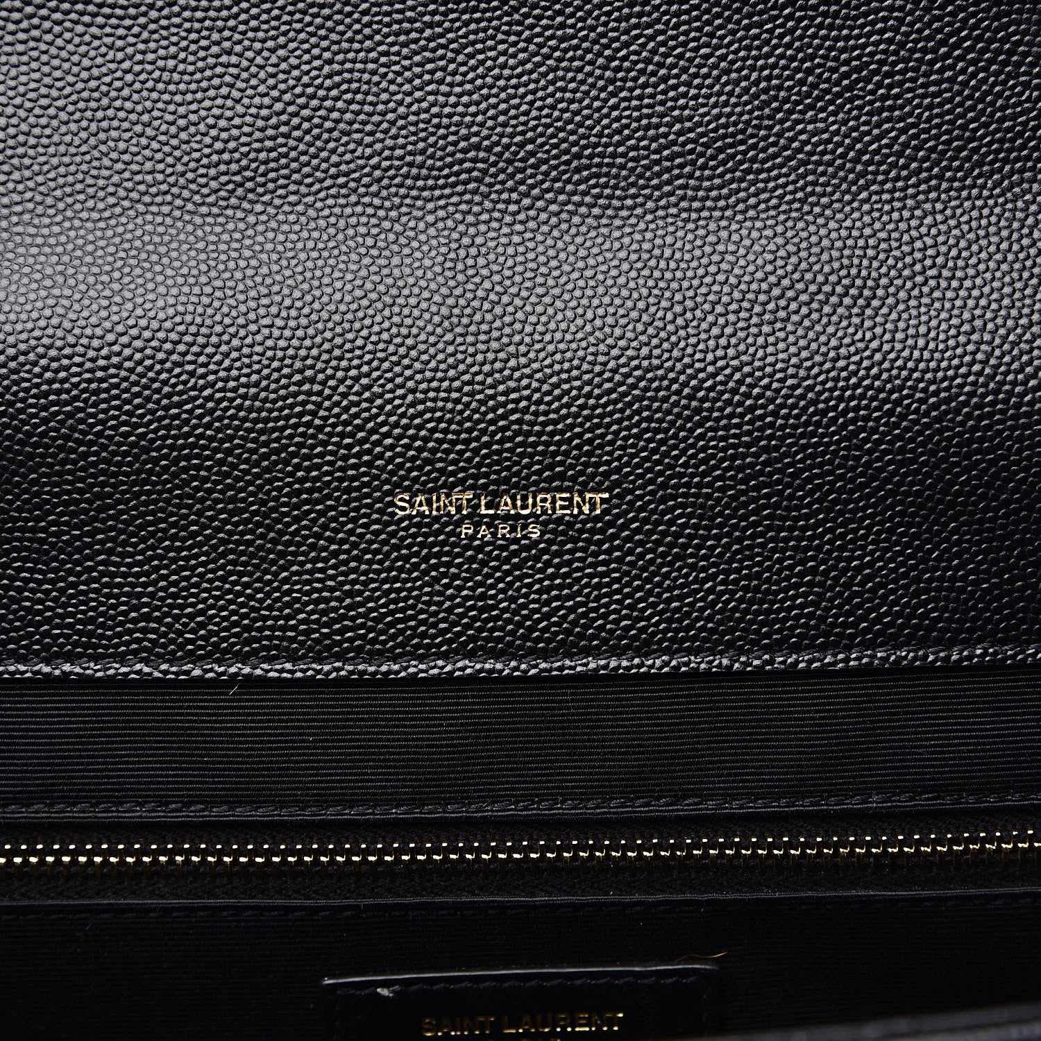 Saint Laurent Grain De Poudre Matelasse Chevron Large Monogram Satchel Black 6 of 11