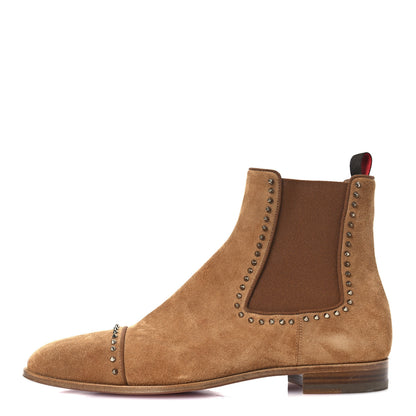 Christian Louboutin Crosta Spike Mens Cloo Chelsea Boots 42 Cinnamon 1 of 12