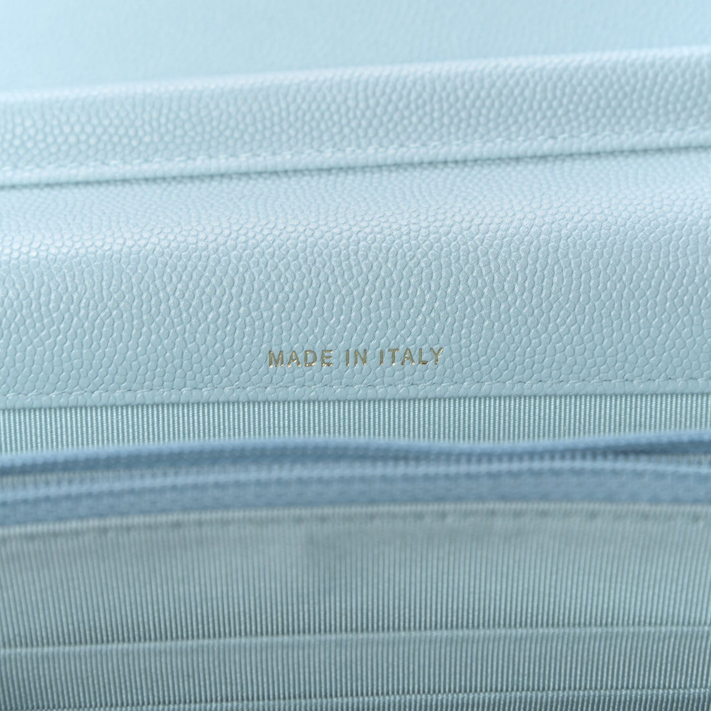 Caviar Quilted Square Wallet On Chain WOC Light Blue