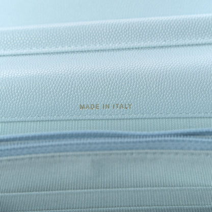 Chanel Caviar Quilted Square Wallet On Chain WOC Light Blue 7 of 9