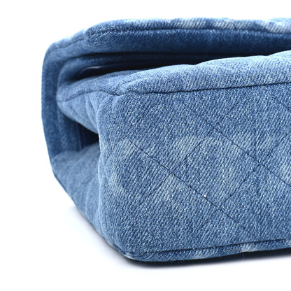 Chanel Denim Quilted Medium Double Flap Blue 8 of 9