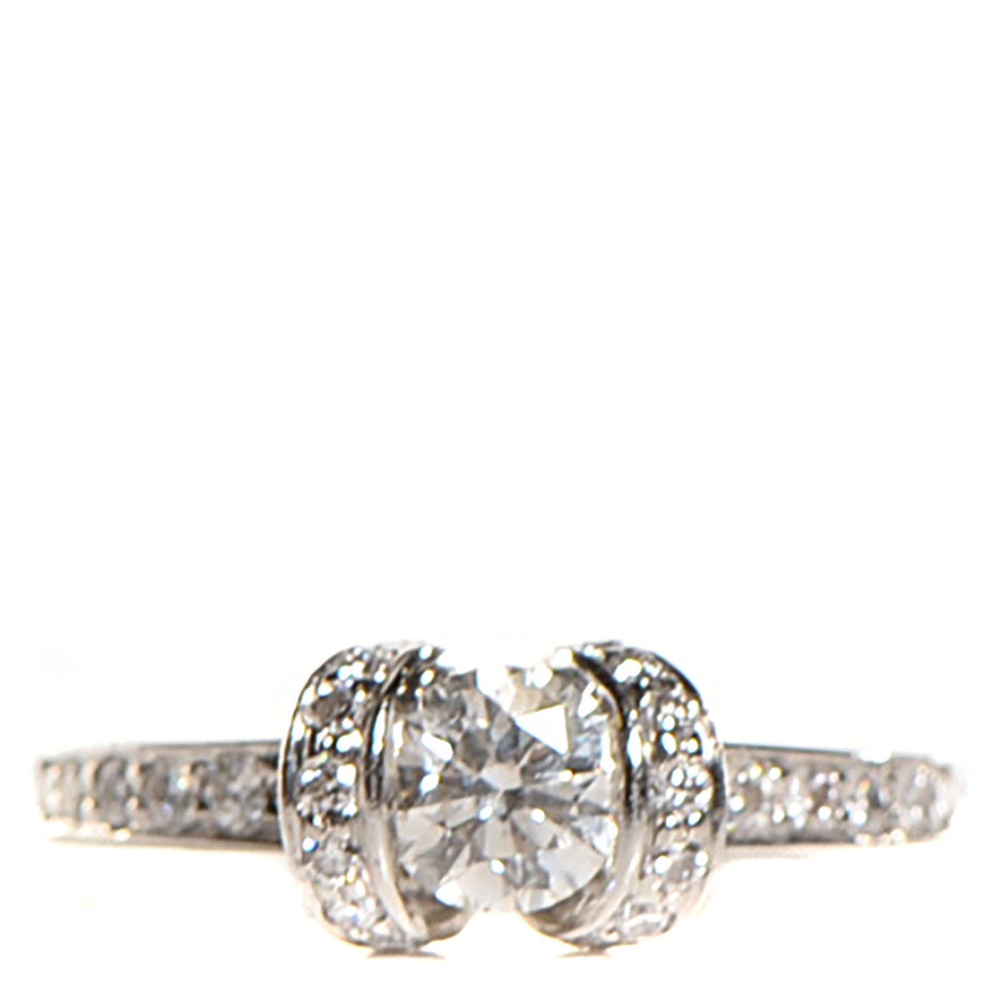 Platinum Diamond Ribbon Engagement Ring 4.75