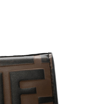 Fendi Vitello Soft F is Fendi Bi-Color FF 1974 Embossed Continental Envelope Wallet On Chain Maya Black 12 of 13