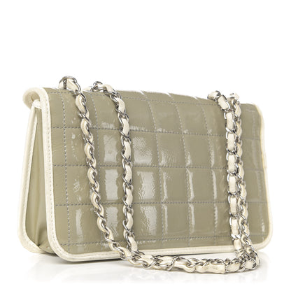 Chanel Patent Lambskin Medium Chocolate Bar Flap Khaki Beige 3 of 15