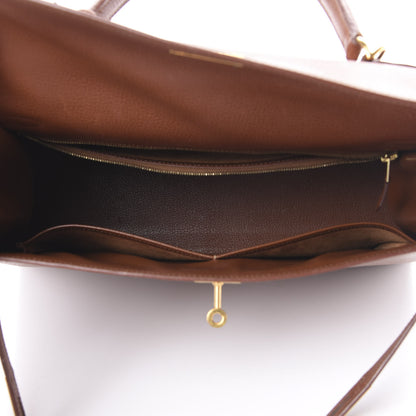 Hermes Vache Liegee Kelly Sellier 35 Noisette 4 of 17