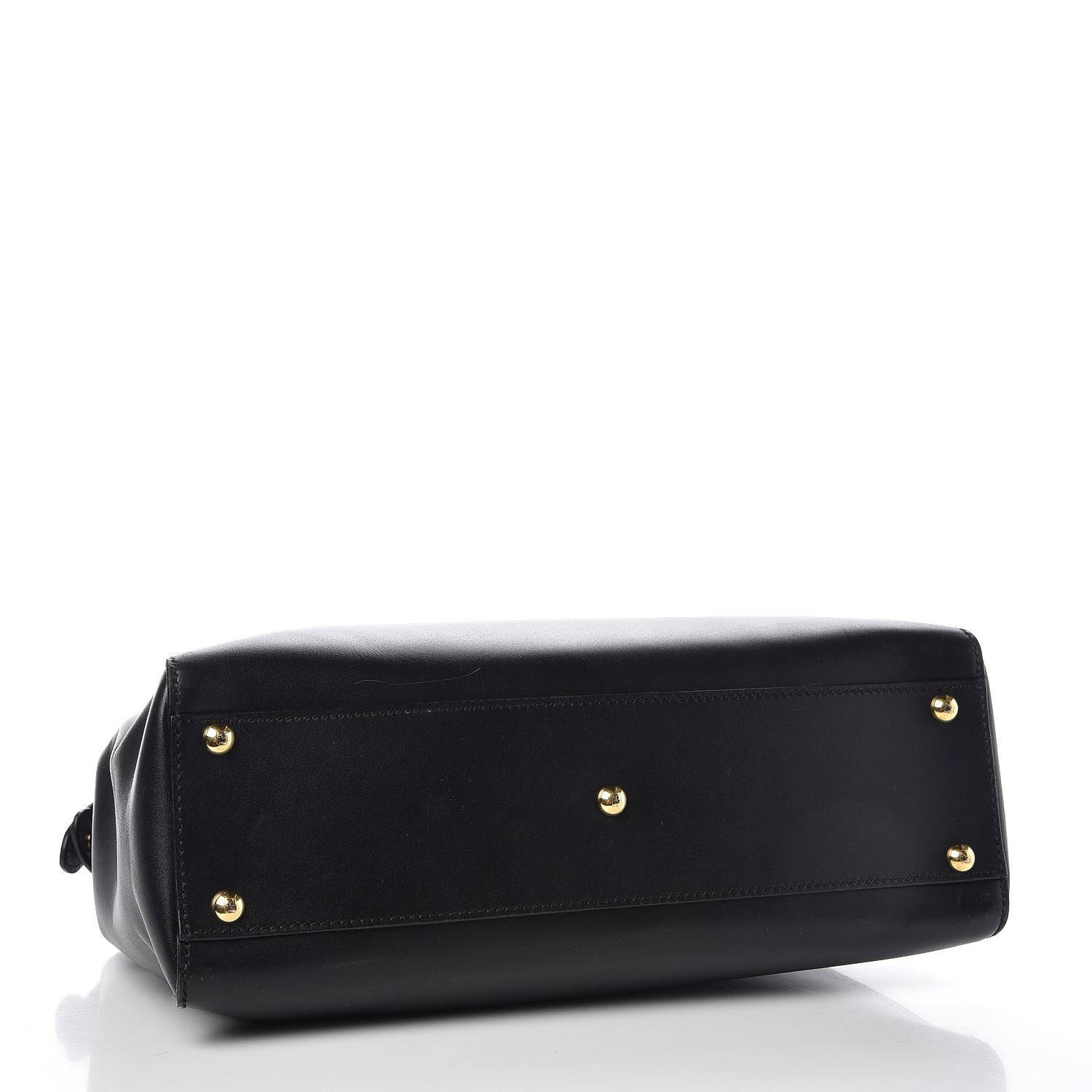 Fendi Vitello Morgan Shiny Nappa Medium Peekaboo Iconic Satchel Black 5 of 10